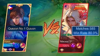 GLOBAL GUSION VS LING LORD SHEN IN MYTHIC RANK!!