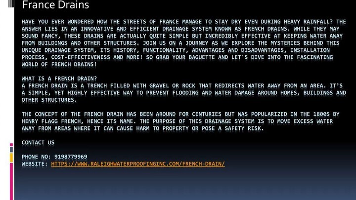 France Drains