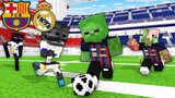 Monster School: Barcelona vs Real Madrid - El Classico - FootBall Challenge - Minecraft Animation