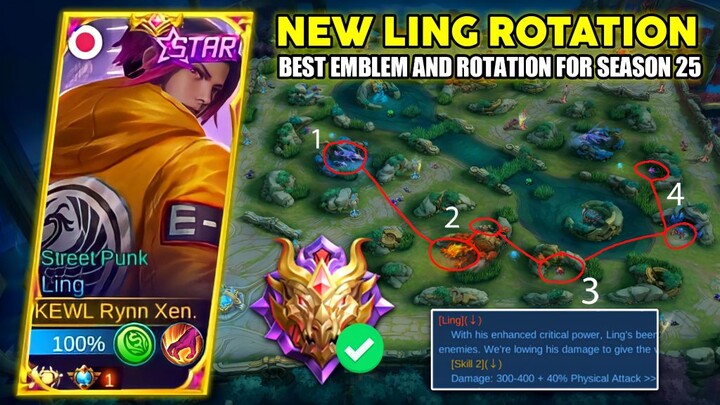 LING BEST ROTATION AND EMBLEM ON NEW SEASON 25!! REACH MYTHICAL GLORY EASILY USING THIS🔥