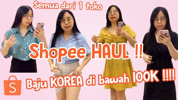 SHOPEE HAUL + TRY ON BAJU /  DRESS KOREA TERMURAH
