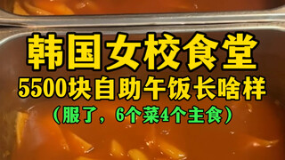 韩国女校食堂5500元自助午饭长啥样？（服了，6个菜4个主食）