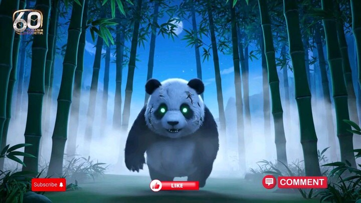 Zombie Panda in the Bamboo Forest.