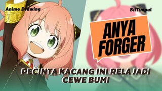 [Spy x Family] Anya Forger Pecinta Kacang Ini Transform Jadi Cewe Bumi | Drawing Anime #MCKitaSemua