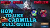 How to use Carmilla guide best build Mobile legends ml 2020