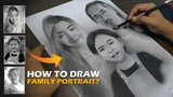 How to DRAW Separated Photos Into a Family Portrait | Tagalog | Philippines