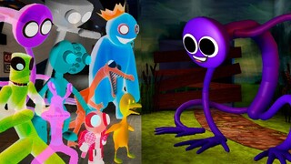 Purple Rainbow Friend Vs Different Ghost Rainbow Friends | Friday Night Funkin Mod Roblox