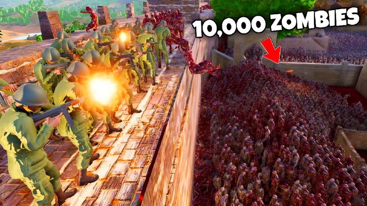 100 SOLDIERS VS 10,000 ZOMBIES😱