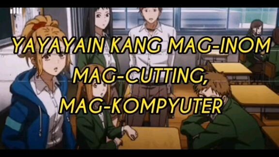 anime girl and boy classmate