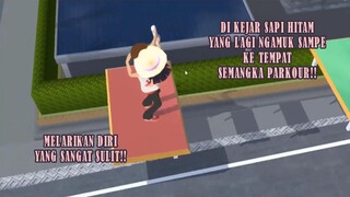 DIKEJAR SILUMAN SAPI HITAM SAMOE HARUS KE TEMPAT PARKOUR SEMANGKA!! DRAMA SAKURA SCHOOL SIMULATOR