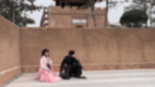 A Play on the Empty Stage in Front of the Museum