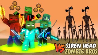 ZOMBIE STRONG BROTHERHOOD VS SIREN HEAD - MONSTER SCHOOL EPIC - MINECRAFT ANIMATION