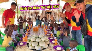 Ẩm Thực Châu Phi || Người Dân Châu Phi Phấn Khích Khi Thấy Món Bánh Bao Nhân Thịt Quá Hấp Dẫn