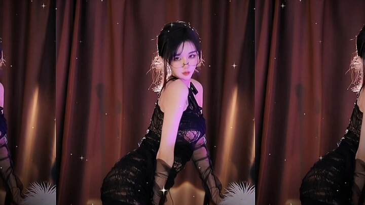 【Yu Duoduo】Bad Sister's Black Lace Dress Live Dance Recording Screen