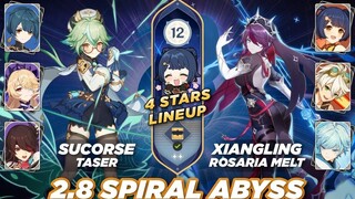 Genshin Impact 2.8 Spiral Abyss ชั้น 12 *4 ดาว Lineup - Sucrose Taser / Xiangling Rosaria Melt