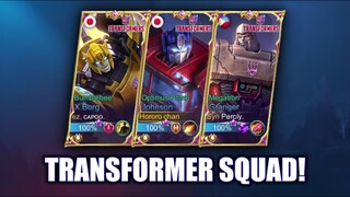 TRANSFORMER SQUAD ROLL OUT! | MOBILE LEGENDS