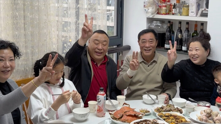 Two families are having New Year’s Eve dinner together!