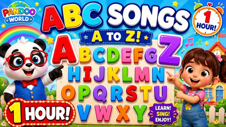 ABC Alphabet Songs A to Z _ 1 Hour Learning Songs for Kids _ Pandoo World