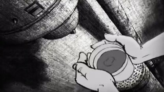 Animation: Every time a man drinks a milkshake, there is one less boy in the world. High-energy warn