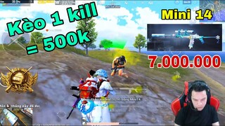 PUBG Mobile - Kèo siêu Kinh điển nhất PUBG, Cầm súng Sniper Mini Solo Squad 1 kill  500k Cực hấp dẫn