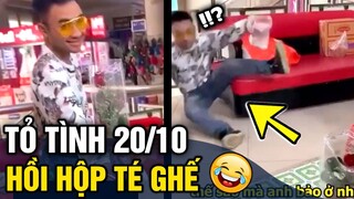 Tặng quà 20 - 10 cho bạn gái, thanh niên hồi hộp 'TÉ GHẾ' khiến cả đám cười rớt hàm | Tin 3 Phút Hài