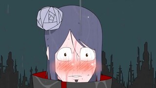 Aku menyaksikan Naruto yang bodoh itu dalam satu tarikan napas. Konan menunjukkan tubuhnya yang semp