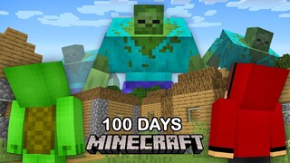 I Survived 100 Days Of Attack On Zombie Giant Titan in Minecraft Challenge Funny Pranks - Maizen