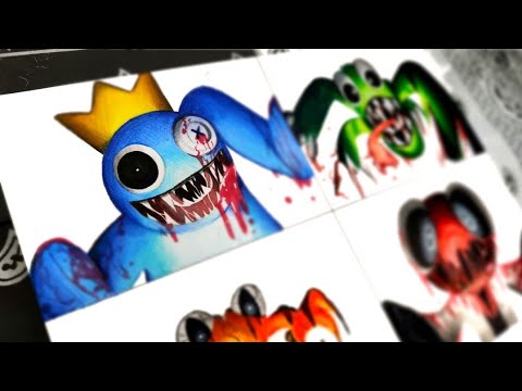 How to draw BLUE Chasing Me (Roblox Rainbow Friends) 