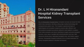 Dr L H Hiranandani Hospital Kidney Transplant Services