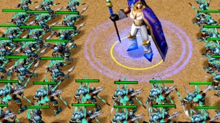 في لعبة "Warcraft 3"، تعرضت للاعتداء من قبل 50 مهاجمًا جامحًا في البداية، فهل هناك من يستطيع إنقاذ ا