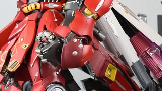 Bandai ขนาดใหญ่และสีแดงถอดประกอบ Takumi Sazabi Tōsha Alloy ทาสีเสร็จแล้ว Gunpla Unboxing Sharing Rev