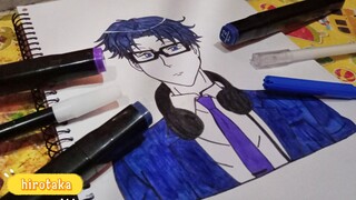 coloring HIROTAKA wotakoi love is hard for otaku!!!! #bestofbest#hirotaka#megurimeguru#draw