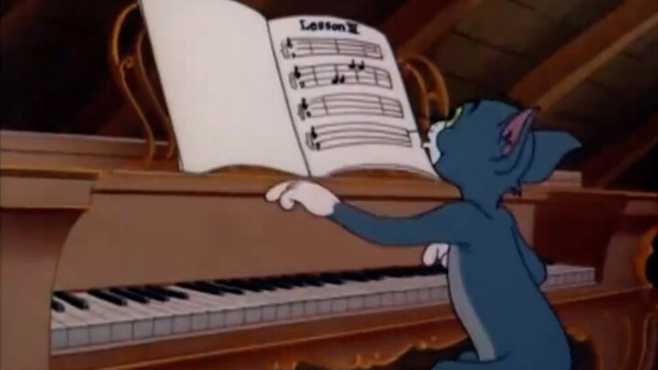 Tom practices the piano diligently.