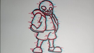 How to Draw Glitch Effect SANS EASY Cách Vẽ Sans Hiệu Ứng Trục Trặc Đơn Giản