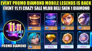 EVENT PROMO DIAMOND MLBB 2021 PART 2!!! CRAZY SALE 11.11 BELI SKIN EPIC CUMA 1 DIAMOND