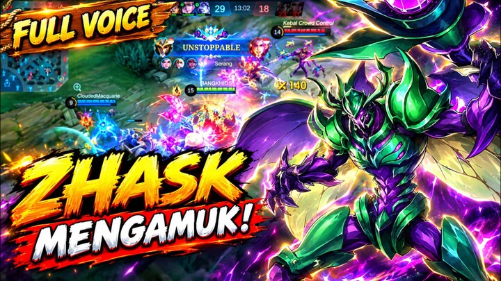 ZHASK MENGAMUK! 🔥 UNSTOPPABLE DI TEAM FIGHT | FULL VOICE | Mobile Legends