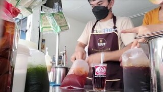 เขียวมะนาว ชาดำโบราณ โอเลี้ยงเข้ม:อากาศดีมีแดด(โบว์ Coffee)