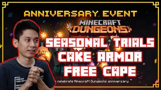 Anniversary Event Seasonal Trials (CAKE ARMOR & FREE Birthday CAPE) Minecraft Dungeons