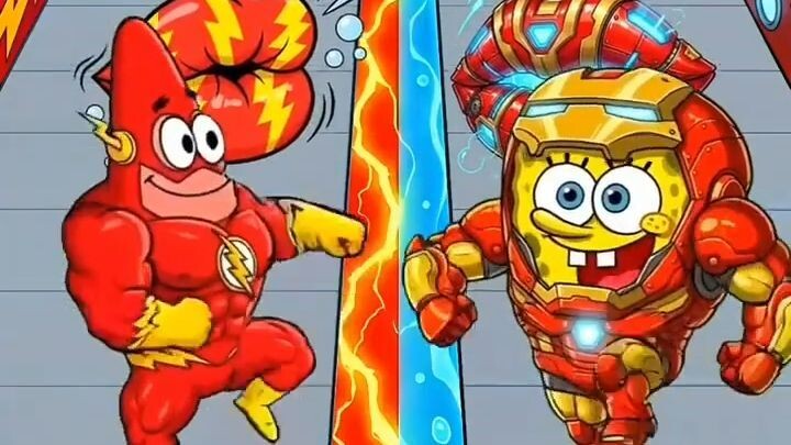 SpongeBob becomes Iron Man!#FunAnimation #HilariousAnimation #StressReliefAnimat