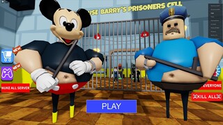 MICKEY MOUSE BARRY'S PRISON RUN (Obby) New Update - Roblox Walkthrough FULL GAME #scaryobby #roblox