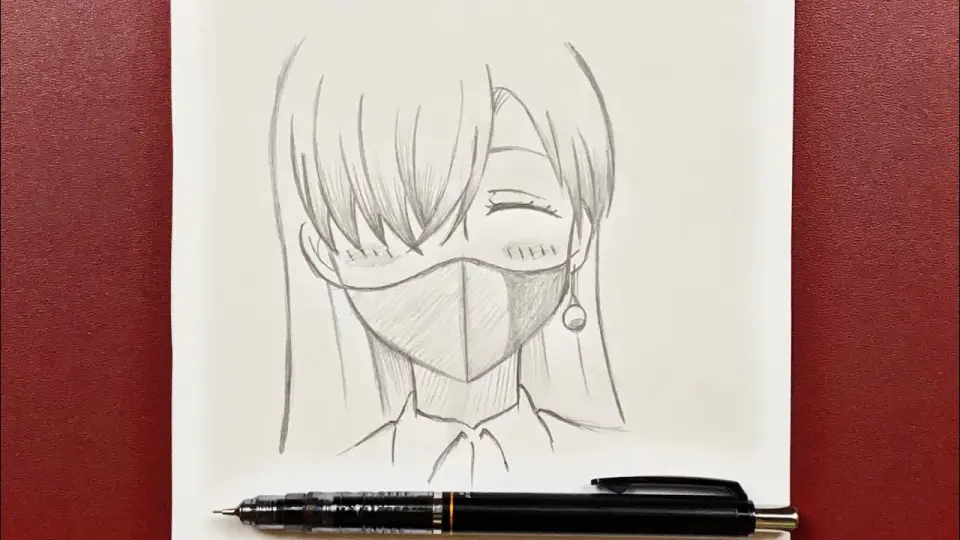 Easy anime drawing | how to draw Elizabeth wearing a Mask easy step-by-step - Bstation Easy anime drawing | how to draw Elizabeth wearing a Mask easy step-by-step - Bstation