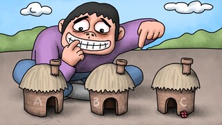 Kazi Puzzle: ยักษ์ไม่พบใครในหมู่บ้าน ผู้ชายซ่อนตัวอยู่ในบ้านไหน?