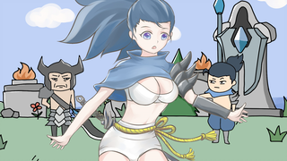 [Animasi patung pasir buatan sendiri LOL] Yasuo dalam wujud perempuan sangat manis sehingga raja bar