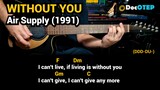 Without You - Air Supply Version (1991) Easy Guitar Chords Tutorial with Lyrics