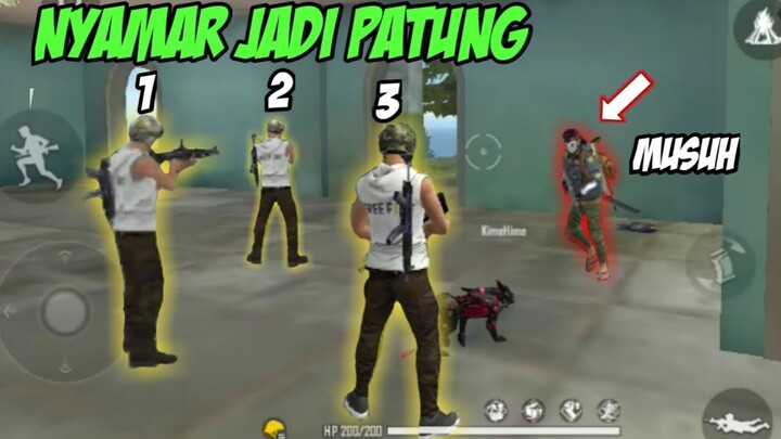 NYAMAR JADI PATUNG MUSUH AUTO BINGUNG | FREE FIRE INDONESIA