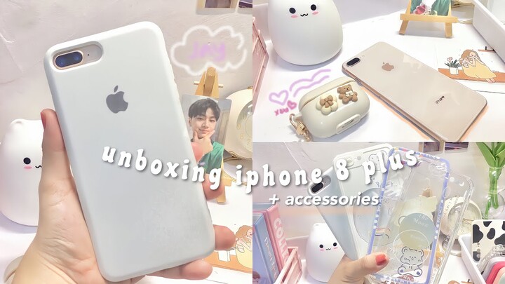 unboxing iPhone 8 plus 256gb gold in 2022 + aesthetic & cute phone accessories 🍎 shopee haul