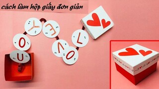 Cách làm hộp quà bằng giấy cực dễ - Cách Gấp Hộp Quà đơn giản Gấp giấy Origami - Love Box Card