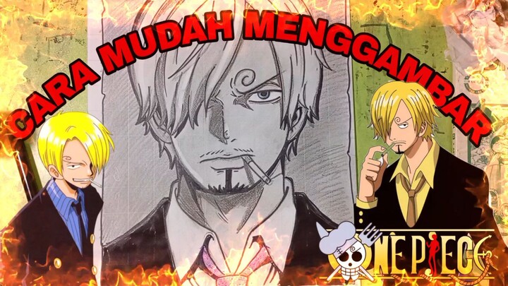 cara yg Sangat mudah menggambar anime one piece, Sanji