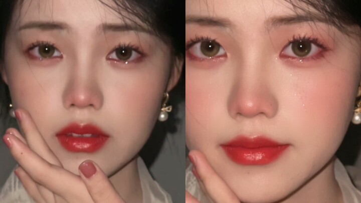 There it is—the fragile vibe! Nagano Mei’s ethereal tear-streaked makeup.