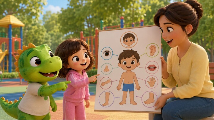 🦖 Dino and Mira's Body Parts Adventure! 👀👃🖐️ | Fun Learning for Kids